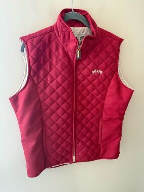 Equine Couture Womens
Spinnaker Micro Suede Quilted Vest Size Large Red Packable